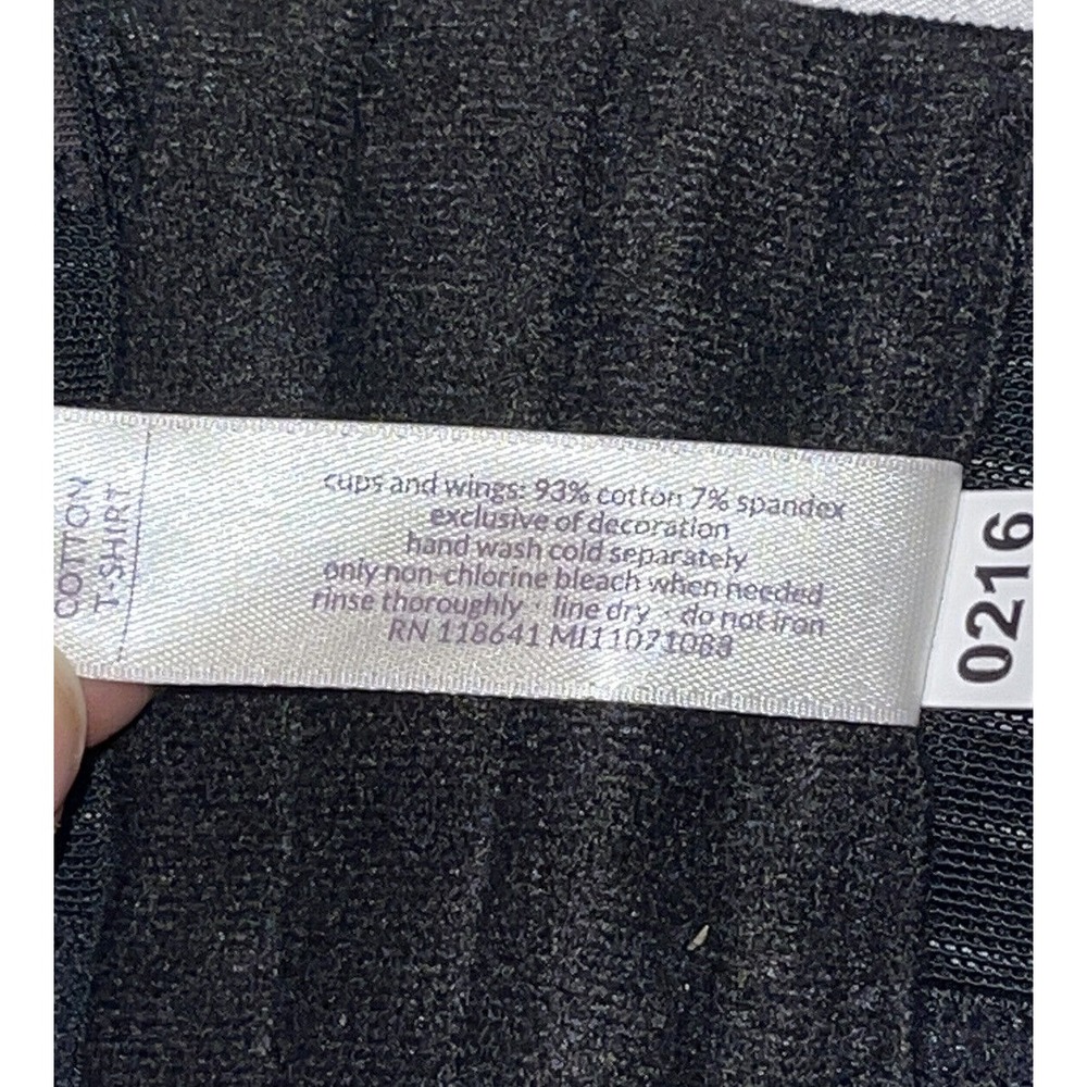 Cacique Womens 42D Black Striped Comfort Cotton T-shirt Bra Underwired Padded - Picture 4 of 4